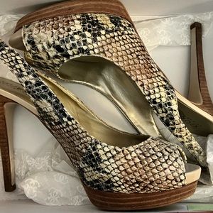 Guess by Marciano synthetic snake skin heels